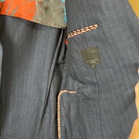 Ted Baker London Balrhot Linen Herringbone Big&Tall Mens Jacket Navy Size: 2XL - Picture 11 of 15